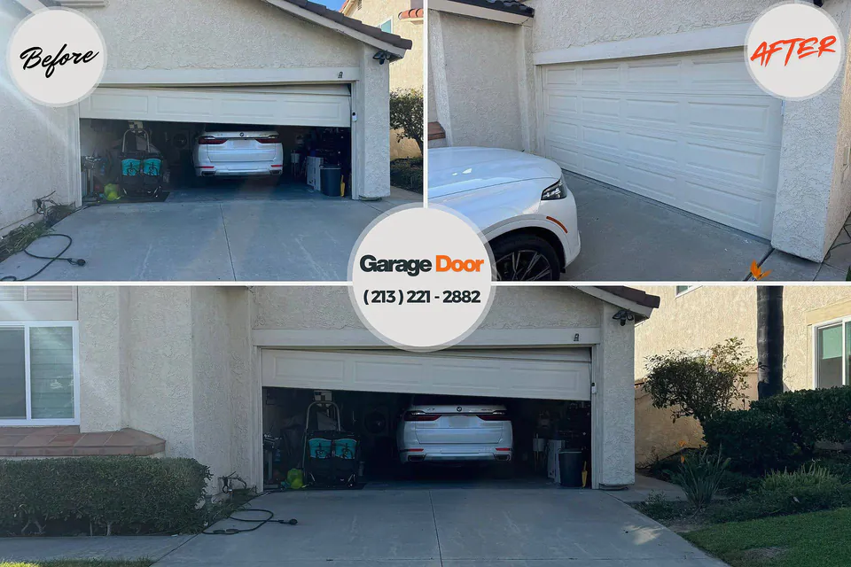 Before and after: garage door repair Brewerton, NY